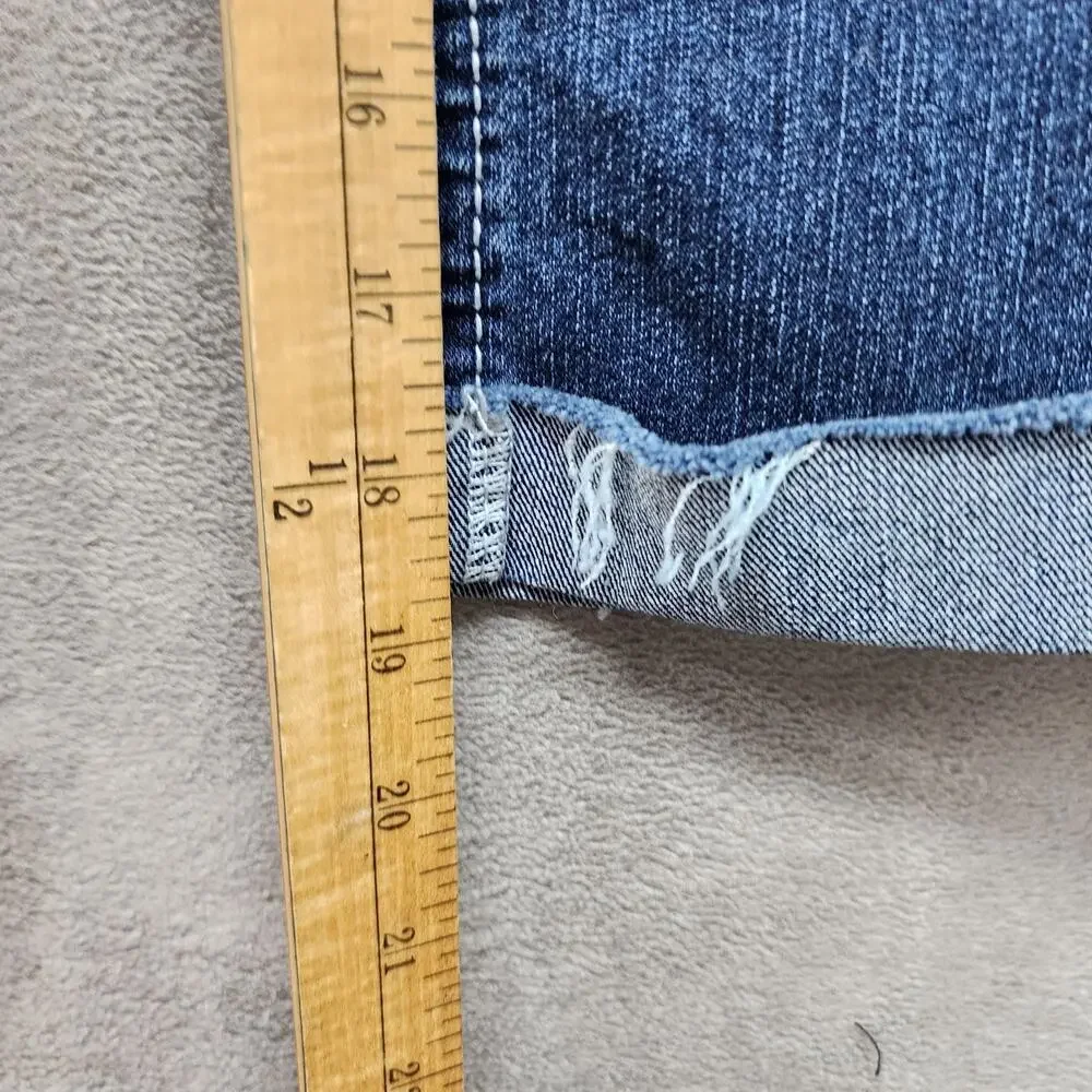 Rue21 Capri Jeans Women’s 11/12 Mid Rise Crop Stretch Denim Cuffed Sequin Pocket - Picture 12 of 12